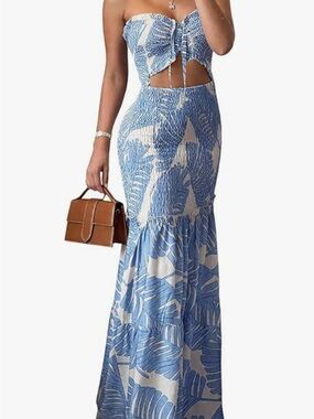 Blue floral dress